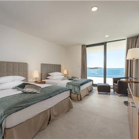 3 x 5 bedroom seafront villa with heated infinity pool near Rogoznica, sleeps 10